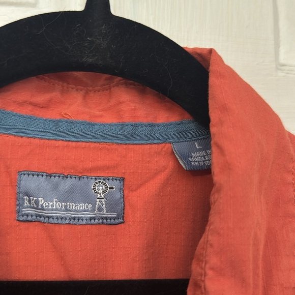 RK Performance Fishing Short Sleeve Men's Large Shirt Orange Multiple Pockets - Picture 2 of 11